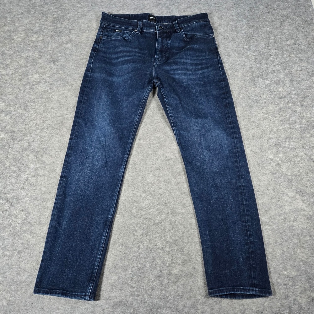 BOSS Mens Blue Delaware Slim Fit Stretch Denim Jeans 32/30
